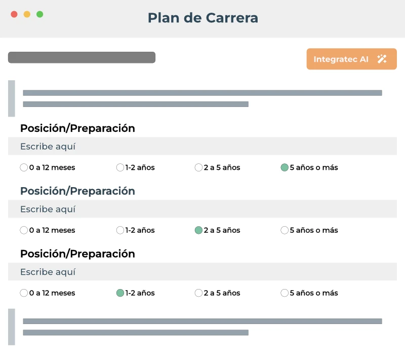 Planes de desarrollo y carrera